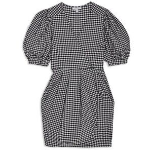 NWT Topshop Black and White Tulip Gingham Dress